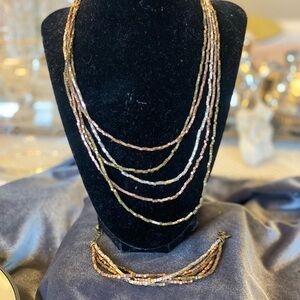 Premier Designs Multi-Strand Necklace & Bracelet Set